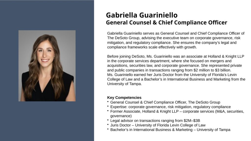Gabriella Guariniello full bio slide